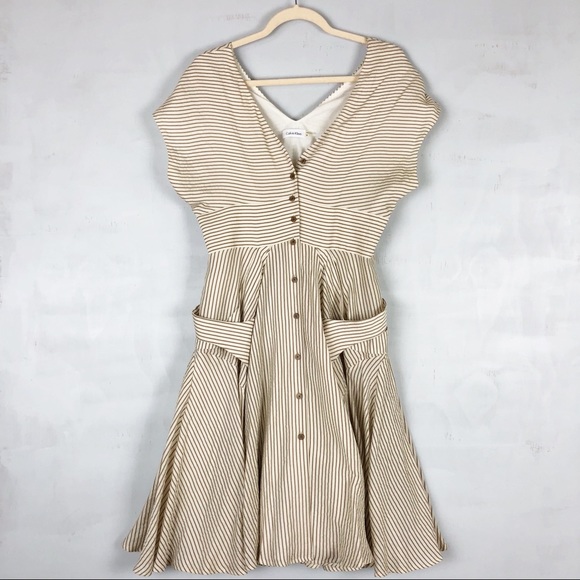 Calvin Klein Dresses & Skirts - ✖️Calvin Klein Button Down Striped Layered Dress